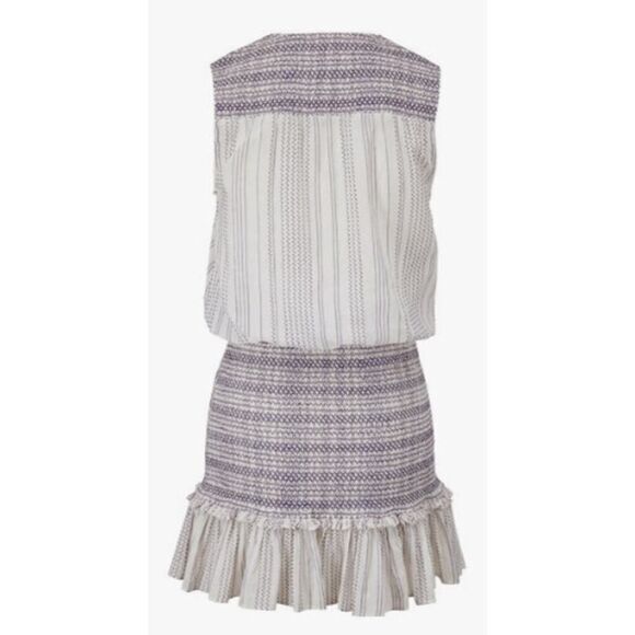 Veronica Beard Cox Smocked Flounce Coverup Mini Dress Sz. L - Picture 4 of 11